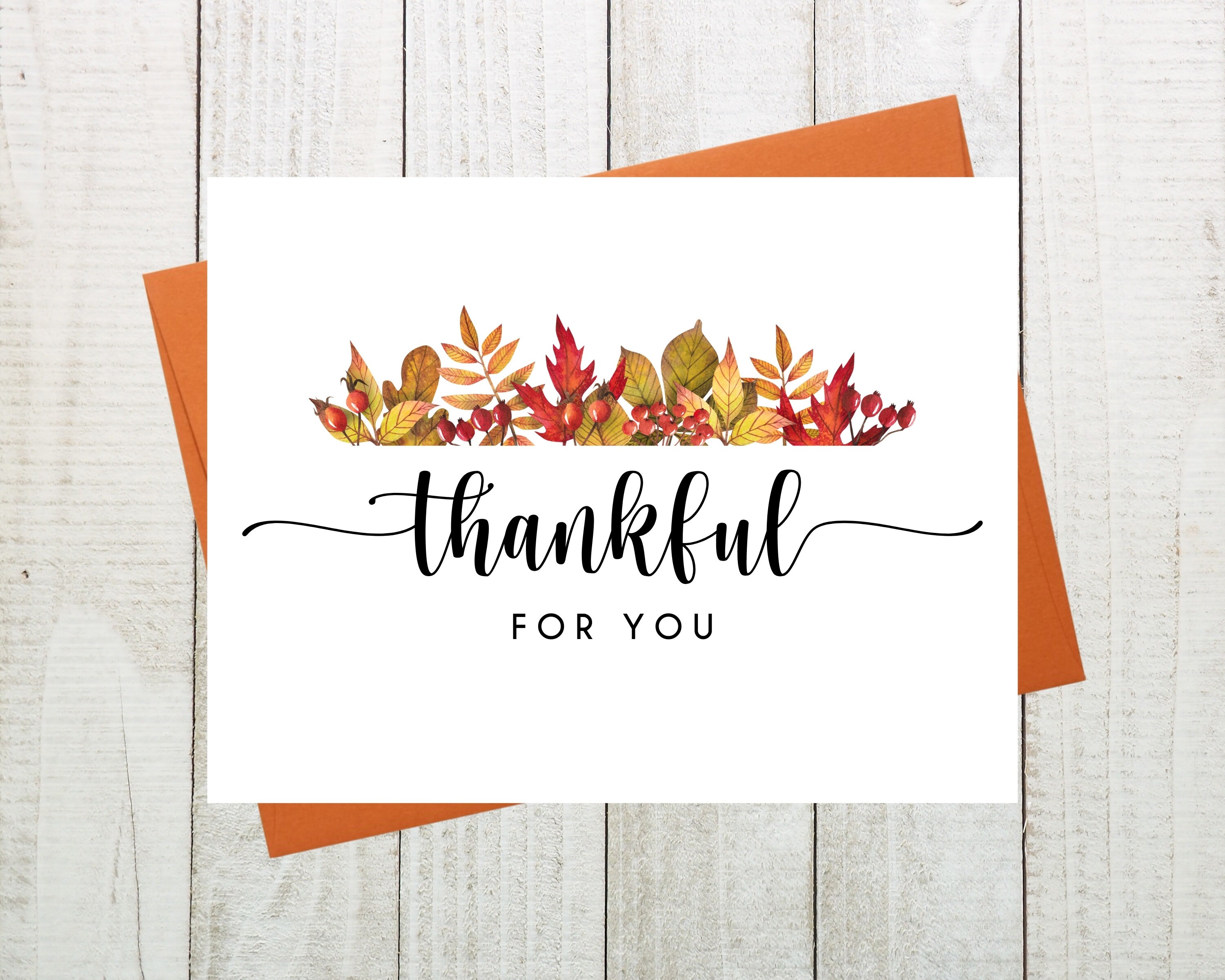 We're Thankful For You Thanksgiving theme 2024 Copper Foil-Stamped Holiday  Greeting Card Calendar