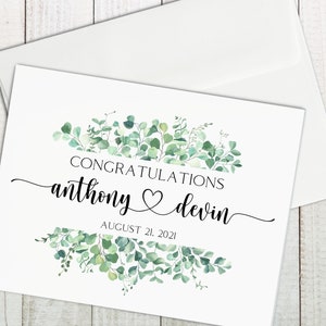 Personalized Wedding Day Card, Custom Wedding Card, Newlywed Card, Happy Wedding Day, Wedding Congratulations Gift, Wedding Keepsake Card