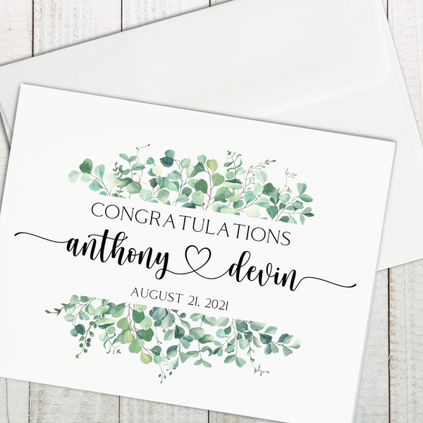 Personalized Wedding Day Card, Custom Wedding Card, Newlywed Card, Happy Wedding Day, Wedding Congratulations Gift, Wedding Keepsake Card