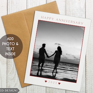 Custom Anniversary Card, Personalized Anniversary Card, Custom Photo Card, First Anniversary, Custom Anniversary Keepsake, 2023 Anniversary