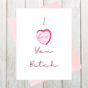 I Love You Bitch Card, Funny Galentine's Day Card, Love Card for Friend, Galentine's Day, Girlfriend Card, Card for Lady Friend, BFF Card