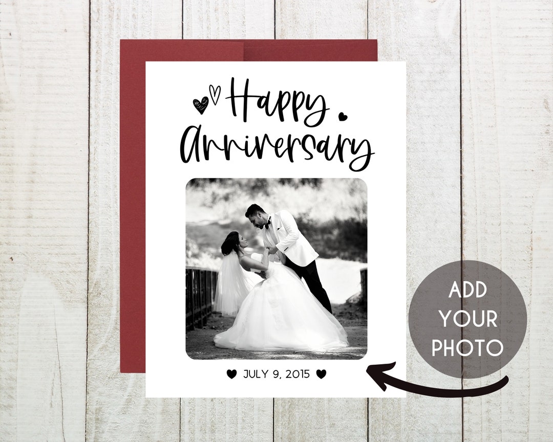 Personalized Wedding Anniversary Card, Happy Anniversary Card, Custom