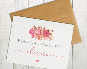 Personalized Valentine's Day Card, Custom Valentine, Cute Valentine's Day Card, Valentine's Day 2022, Custom Galentine's Day Card For Her
