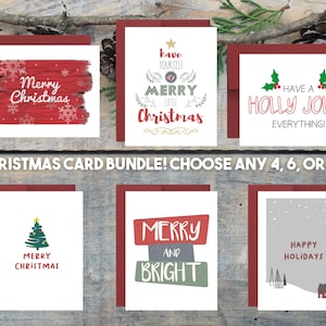Christmas Card Bundle - Choose Any 4, 6, or 12, Christmas Card Pack, Christmas Card Set, Holiday Card Set, Holiday Card Bundle, Holiday Pack