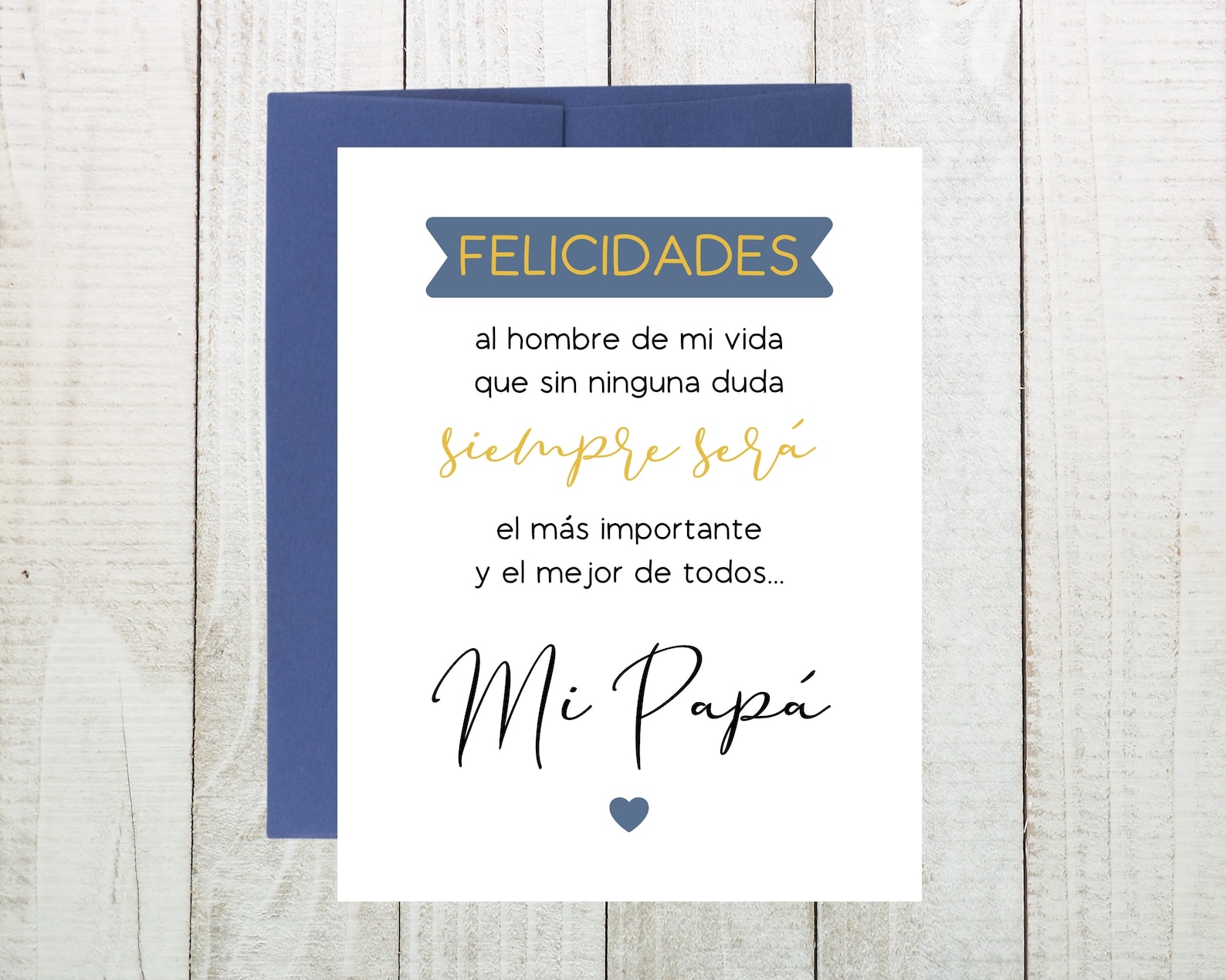 Mi Papa Card Spanish Fathers Day Card Tarjeta Dia Del Padre Etsy