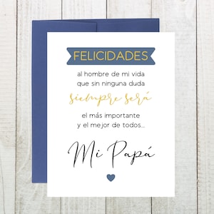 Mi Papa Card, Spanish Fathers Day Card, Tarjeta Dia Del Padre, Happy Fathers Day Card in Spanish, Feliz Dia Del Los Padres, Tarjeta de Papa