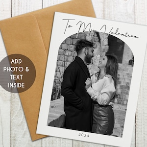 To My Valentine Custom Photo Card, Romantic Valentine's Day Card, Valentines Day Photo Keepsake Card, Personalized Boyfriend/Girlfriend Card