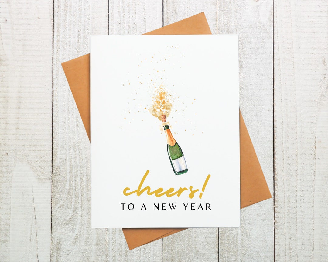 Cheers to A New Year Card, Add Custom Message Inside, Goodbye 2024, New ...