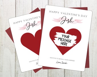 Custom Valentine's Day Scratch Card, Valentine's Scratch and Reveal Card, Personalized Valentine's Scratch Off, Valentine's Day Coupon Card