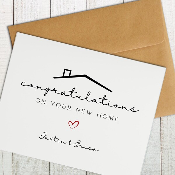 Personalized New Home Card, Housewarming Card, Custom Housewarming Gift, First Home Card, New Home Congratulations Card, New House Card