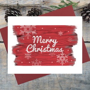 Rustic Merry Christmas Card, Handmade Christmas Card, Eco Friendly Christmas Card, Elegant Christmas Card, Christmas 2021 Card For Family