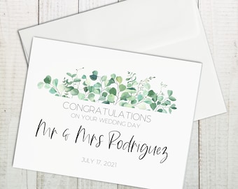 Personalized Congratulations Wedding Card, Custom Wedding Card, Personalized Wedding Gift, Wedding Day Card, Newly Married Card 2022 Wedding