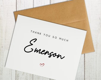 Personalized Thank You Card, Custom Thank You Card, Custom Gratitude Card, Appreciation Card, Personalized Grateful Card, Add Message Inside