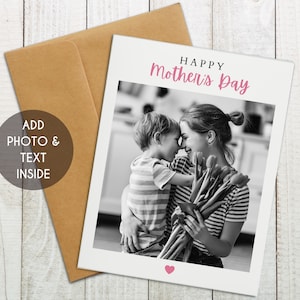 Personalized Mother's Day Photo Card, Custom Mothers Day Card, Happy Mother's Day Photo Card, Personalized Card For Mom, Custom Card For Mom