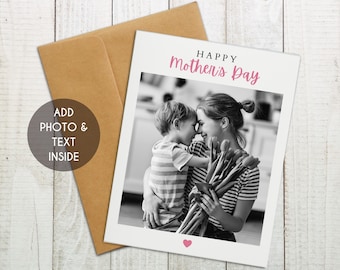 Personalized Mother's Day Photo Card, Custom Mothers Day Card, Happy Mother's Day Photo Card, Personalized Card For Mom, Custom Card For Mom