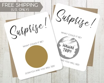 Surprise Scratch Off Card, Custom Scratch Card, Personalized Reveal Scratch Card, Birthday Scratch Off Ticket, Scratch To Reveal Card