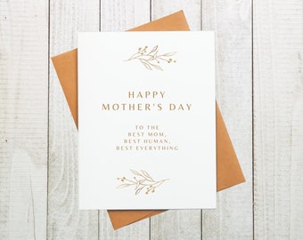 Best Everything Mother's Day Card, Best Mom Card, Happy Mother's Day Card 2022, Floral Mother's Day Card, Personalized Mother's Day Card