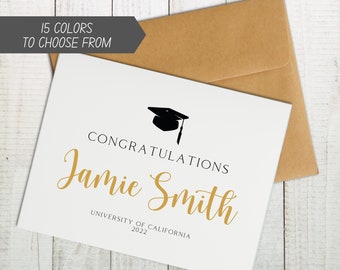 Congratulations Graduation Card, Class of 2022, Personalized Graduation Card, Custom Grad Card, Graduation Keepsake Card, Custom Grad Gift