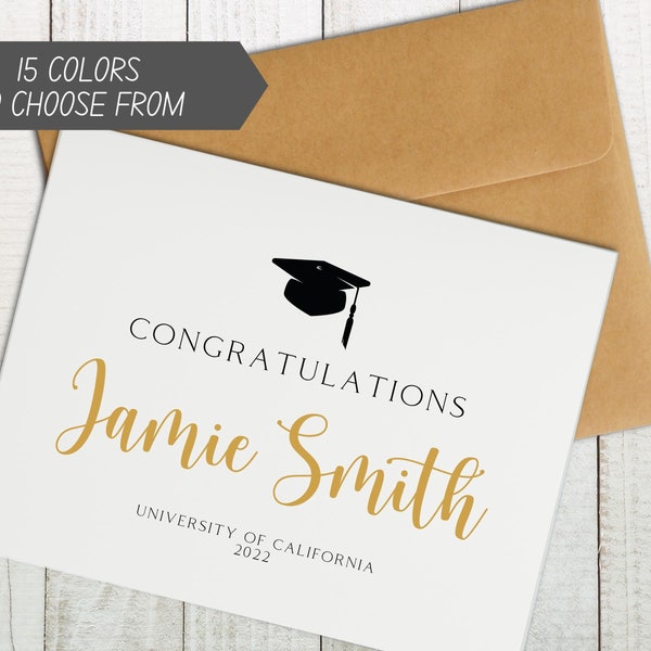 Congratulations Graduation Card, Class of 2022, Personalized Graduation Card, Custom Grad Card, Graduation Keepsake Card, Custom Grad Gift