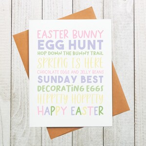 Easter Traditions Card, Happy Easter Card, Easter Bunny Card, Handmade Easter Card, Spring Greeting Card for Family, Blank Easter Card