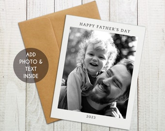 Happy Fathers Day Photo Card, Father's Day Keepsake Card, Custom Photo Card for Dad, Personalized Father's Day Gift, Custom Fathers Day Card