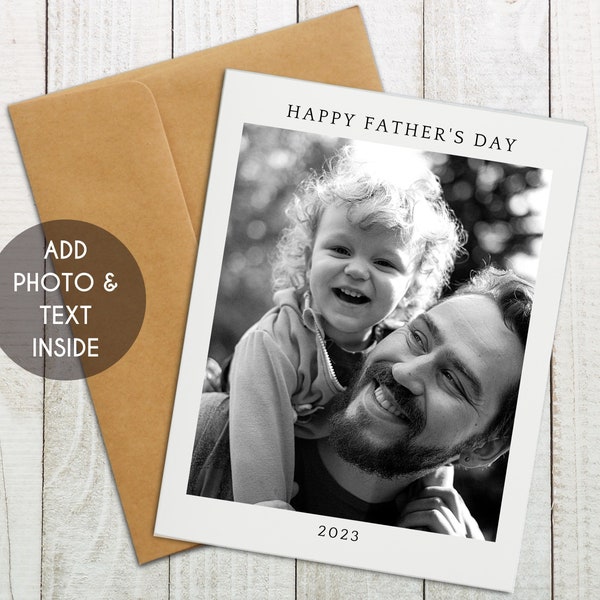 Happy Fathers Day Photo Card, Father's Day Keepsake Card, Custom Photo Card for Dad, Personalized Father's Day Gift, Custom Fathers Day Card