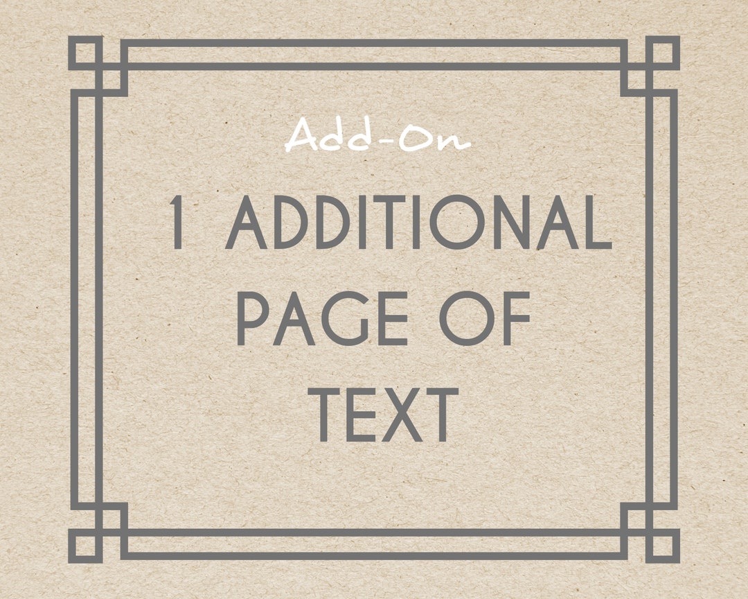 ADD ON - Add an Additional Page of Text to Your Card *please Read ...