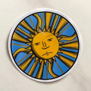 El Sol Sticker | Tarot Card Sticker | Sun Sticker | Weatherproof | Laptop Sticker | Water Bottle Sticker
