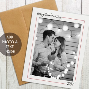 Custom Happy Valentine's Day Photo Card, Personalized Valentine's Day Card, Valentines Day 2024, Custom Photo Card, Valentine Photo Keepsake