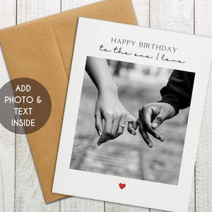 Happy Birthday To The One I Love Photo Card, Birthday Photo Card, Boyfriend Birthday, Girlfriend Birthday, Birthday Card Significant Other