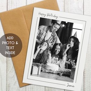 Personalized Photo Birthday Card, Custom Birthday Card, Birthday Photo Keepsake, Personalized Birthday Card, Add Photo Card, BFF Bday Card