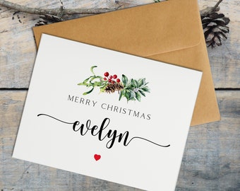 Personalized Christmas Card, Custom Christmas Card, BFF Christmas Card, Merry Christmas Card, Personalized Holiday Card, Custom Holiday Card