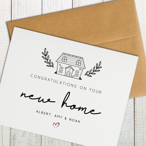 Custom Congratulations New Home Card, Welcome Home, Personalized New House Card, New Homeowner Card, Housewarming Card, Housewarming Gift