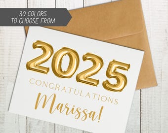 Personalized Graduation Card, 2025 Graduation, Class of 2025 Card, High School/College Grad, Custom Graduation Card, Congratulations Card