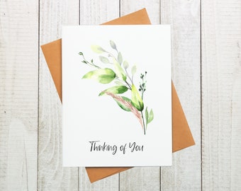 Thinking Of You Card, Sympathy Greeting Card, Botanical Card, Sorry For Your Loss Condolence Card, Get Well Soon Card, Bereavement Card