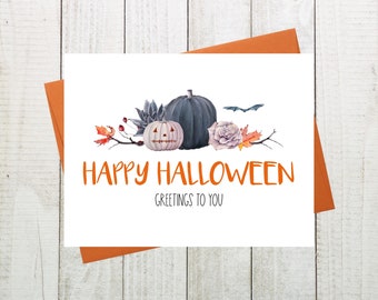 Happy Halloween Card, Handmade Halloween Greeting Card, Happy Halloween 2022, Fall Greeting Card, Spooky Halloween Card, Halloween Card Set