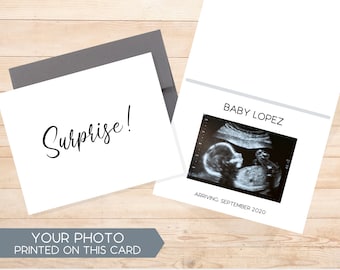 Custom Ultrasound Baby Announcement Card, Sonogram Announcement, Personalized Baby Announcement, Custom Pregnancy Announcement, New Mother