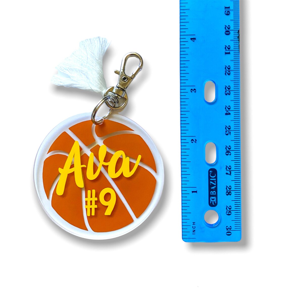 Basketball Bag Tag Custom Bag Tag Round Bag Clip Custom Etsy