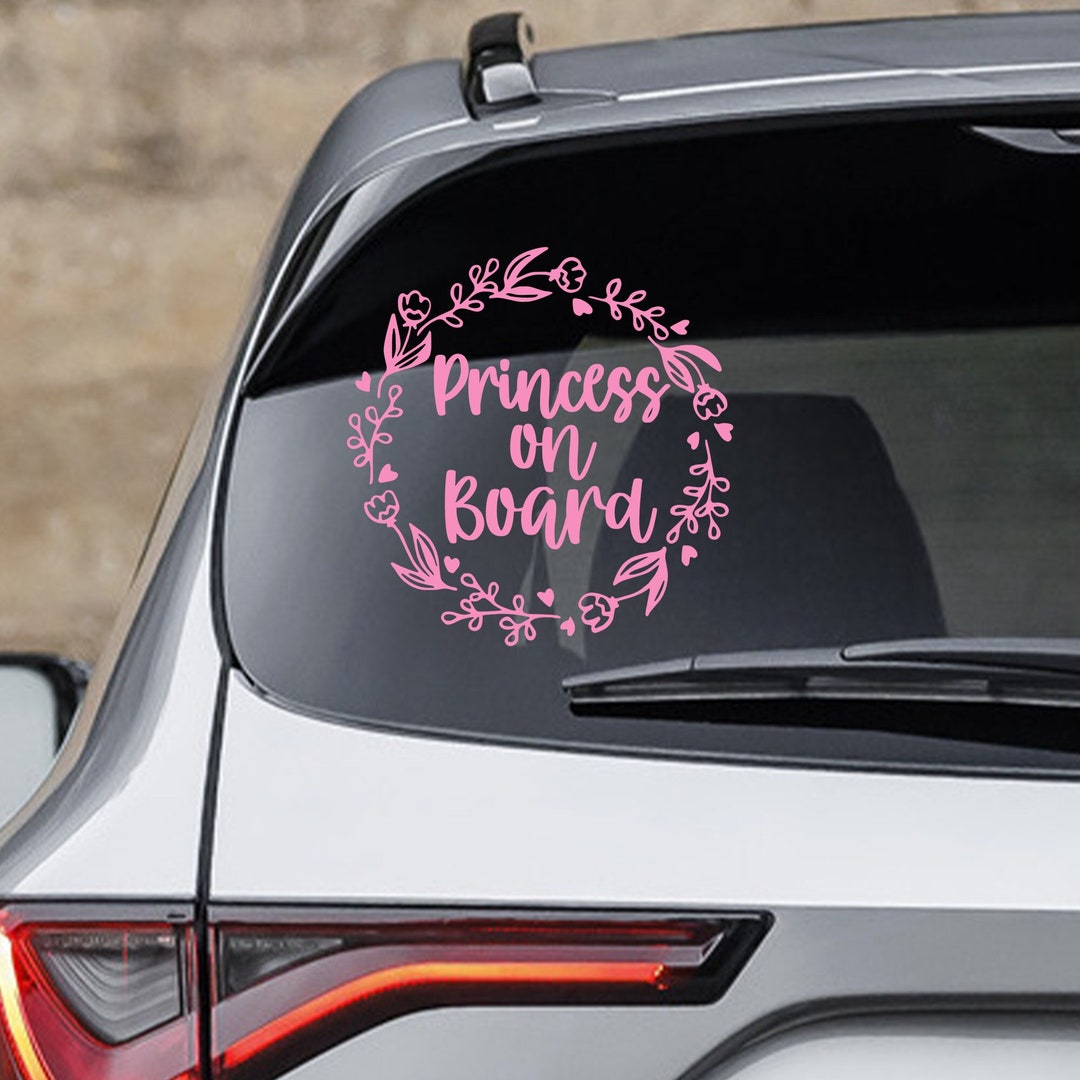 "Dad's Princess" Auto Aufkleber - Baby On Board Schild Mit Saugnapf