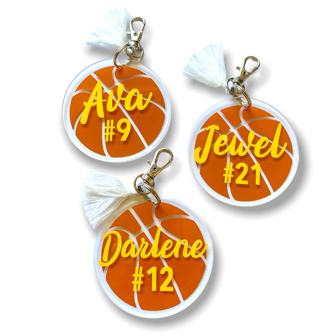Basketball Bag Tag Custom Bag Tag Round Bag Clip Custom Etsy