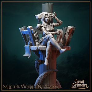Sally, la Navegante Vigilante / Gran Grimorio / Impresión 3D / Lista para pintar