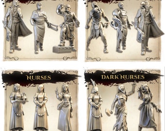Asylum Doctors and Nurses | Great Grimoire | 3D print | Ready to paint