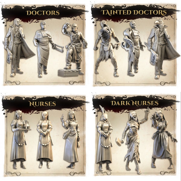 Asylum Doctors and Nurses | Great Grimoire | 3D print | Ready to paint