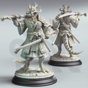 Ryuma – Eastern Dragonborn Samurai | DM Stash | 3D print | Ready to paint