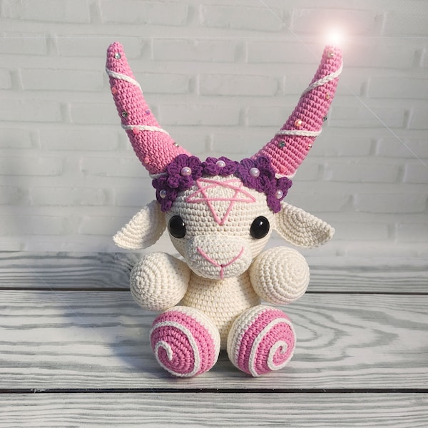 Baphomet, peluche de Baphomet, amigurumi espeluznante, gótico, decoración oculta