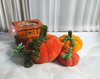 Pumpkin decor, Halloween pumpkins, autumn decor, crochet pumpkin