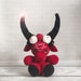 Baphomet, knitted baphomet plush,red Baphomet, creepy amigurumi, pentagram