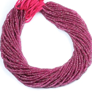 Pink Tourmaline Faceted Beads: AAA Rubellite Rondelle, 13 Inch