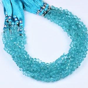 AAA Apatite Teardrop Beads: Micro Faceted Gemstone Strand, 10 Inch
