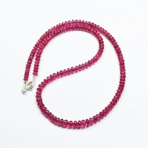 AAA Rubellite Tourmaline Necklace: 925 Sterling Silver, 18 Inch